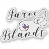 Sticker Drapeau des Îles Féroé du Coeur, Îles Féroé, (Devant)