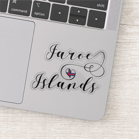 Sticker Drapeau des Îles Féroé du Coeur, Îles Féroé, (Détail)