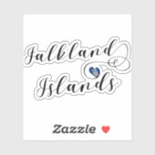 Sticker Drapeau des îles Malouines du Coeur, îles Malouine (Feuille)