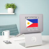 Sticker Drapeau des Philippines, archipel, (Ordinateur portable sur le bureau)