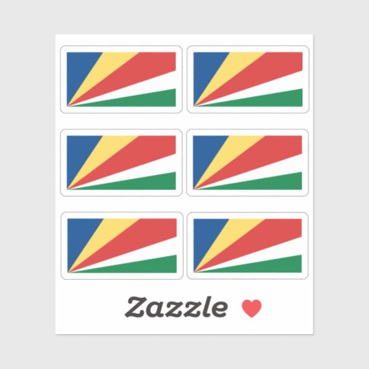 Sticker Drapeau des Seychelles - une collection (Feuille)