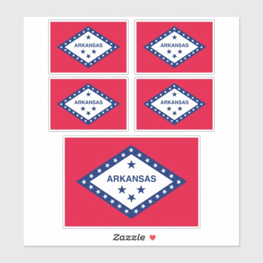 Sticker Drapeau d'État Arkansas (Feuille)