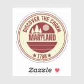 Sticker Drapeau d'état du Maryland - MD Crab Souvenir (Feuille)