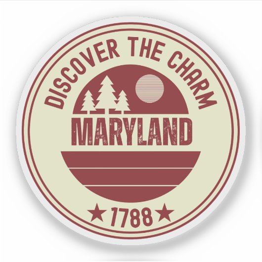 Sticker Drapeau d'état du Maryland - MD Crab Souvenir (Devant)