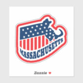 Sticker Drapeau d'État du Massachusetts (Feuille)