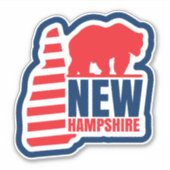 Sticker Drapeau d'état du New Hampshire (Devant)
