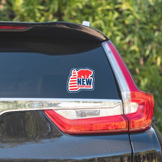 Sticker Drapeau d'état du New Hampshire (Côté voiture)
