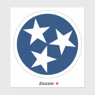 Sticker Drapeau d'état du Tennessee Bleu Blancs étoiles