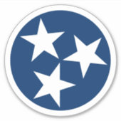 Sticker Drapeau d'état du Tennessee Bleu Blancs étoiles (Devant)
