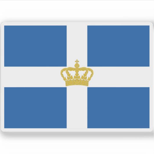 Sticker Drapeau d'État et de guerre du Royaume de Grèce (Devant)