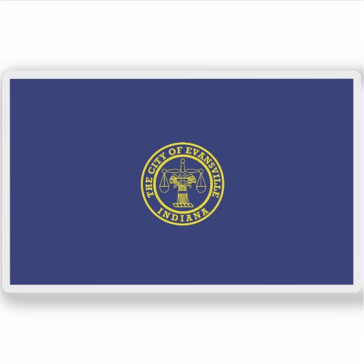 Sticker Drapeau d'Evansville, Indiana (Devant)