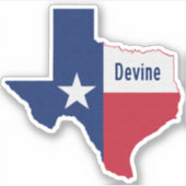 Sticker Drapeau Devine Texas (Devant)