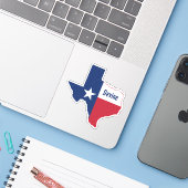 Sticker Drapeau Devine Texas (Ordinateur portable avec iPhone)