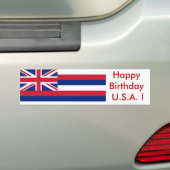 Sticker Drapeau d'Hawaii, Joyeux Anniversaire U.S. (En voiture)