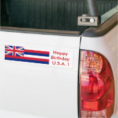 Sticker Drapeau d'Hawaii, Joyeux Anniversaire U.S. (Sur camion)