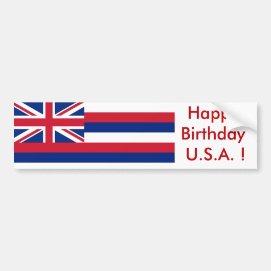 Sticker Drapeau d'Hawaii, Joyeux Anniversaire U.S. (Devant)