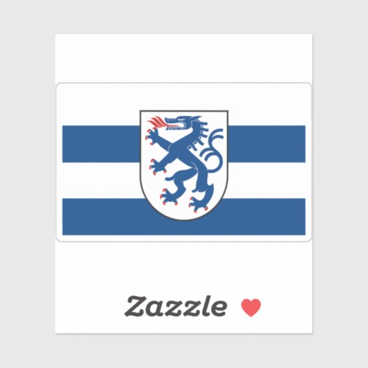 Sticker Drapeau d'Ingolstadt, Allemagne (Feuille)