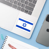 Sticker Drapeau d'Israël (Ordinateur portable avec iPhone)