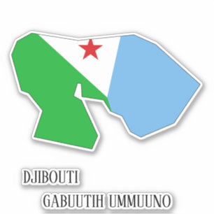 Sticker Drapeau Djibouti Charme Patriotique Carte