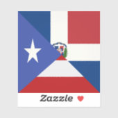 Sticker Drapeau dominicain de Porto Rico | PR DR Republic (Feuille)