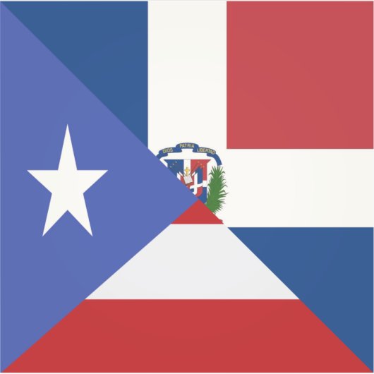 Sticker Drapeau dominicain de Porto Rico | PR DR Republic (Devant)