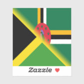 Sticker Drapeau dominicain jamaïcain | Half Jamaïque Domin (Feuille)