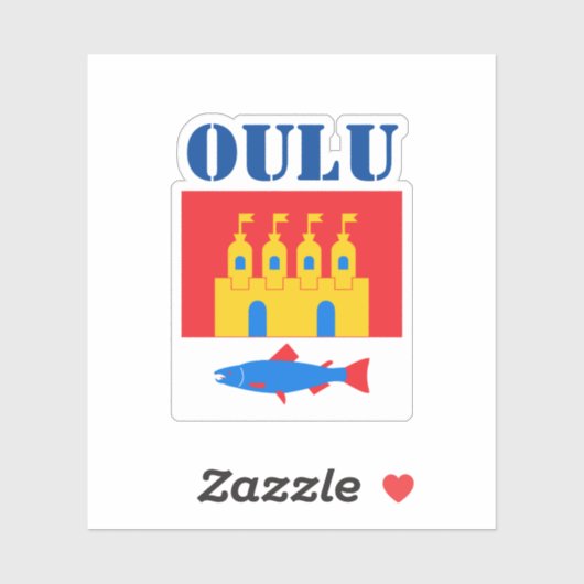 Sticker Drapeau d'Oulu, Finlande (Feuille)