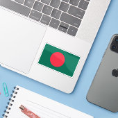 Sticker Drapeau du Bangladesh (Ordinateur portable avec iPhone)