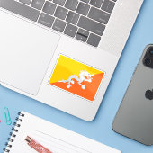 Sticker Drapeau du Bhoutan (Ordinateur portable avec iPhone)