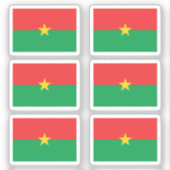 Sticker Drapeau du Burkina Faso Collection pack de 6 (Recto)