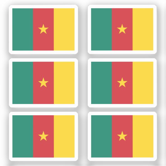 Sticker Drapeau du Cameroun Collection pack de 6 (Recto)