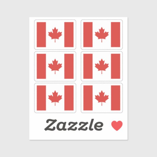 Sticker Drapeau du Canada Collection pack de 6 (Feuille)