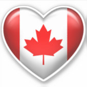 Sticker Drapeau du Canada | Icône Coeur 3D (Devant)