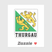 Sticker Drapeau du canton de Thurgau, Suisse (Feuille)