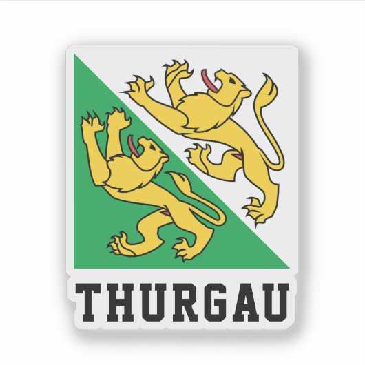 Sticker Drapeau du canton de Thurgau, Suisse (Devant)