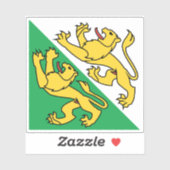 Sticker Drapeau du Canton de Thurgau, Suisse (Feuille)