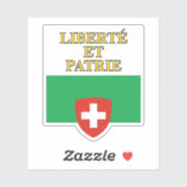 Sticker Drapeau du canton de Vaud, Suisse (Feuille)