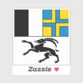 Sticker Drapeau du canton des Grisons, Suisse (Feuille)