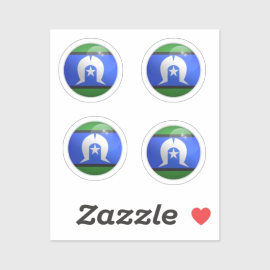 Sticker Drapeau du cercle glacé des îles du détroit de Tor (Feuille)