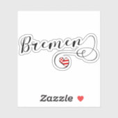 Sticker Drapeau du coeur de Brême (Feuille)