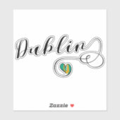 Sticker Drapeau du coeur de Dublin (Feuille)
