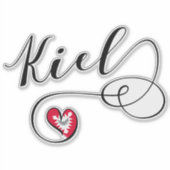 Sticker Drapeau du coeur de Kiel (Devant)