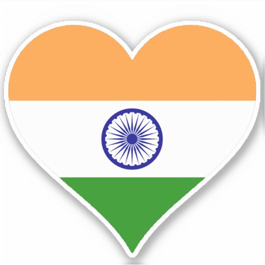 Sticker Drapeau du coeur de l'Inde (Devant)
