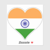 Sticker Drapeau du coeur de l'Inde (Feuille)