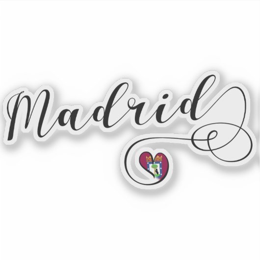Sticker Drapeau du coeur de Madrid (Devant)