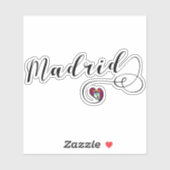 Sticker Drapeau du coeur de Madrid (Feuille)