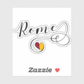 Sticker Drapeau du coeur de Rome (Feuille)