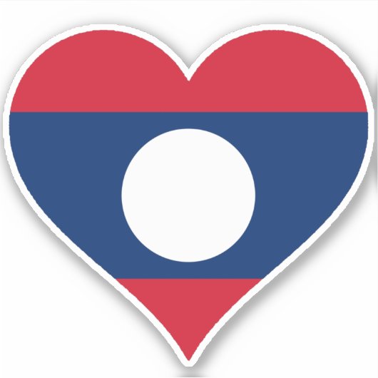 Sticker Drapeau du coeur du Laos (Devant)