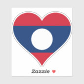 Sticker Drapeau du coeur du Laos (Feuille)