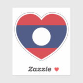Sticker Drapeau du cœur laotien (Feuille)